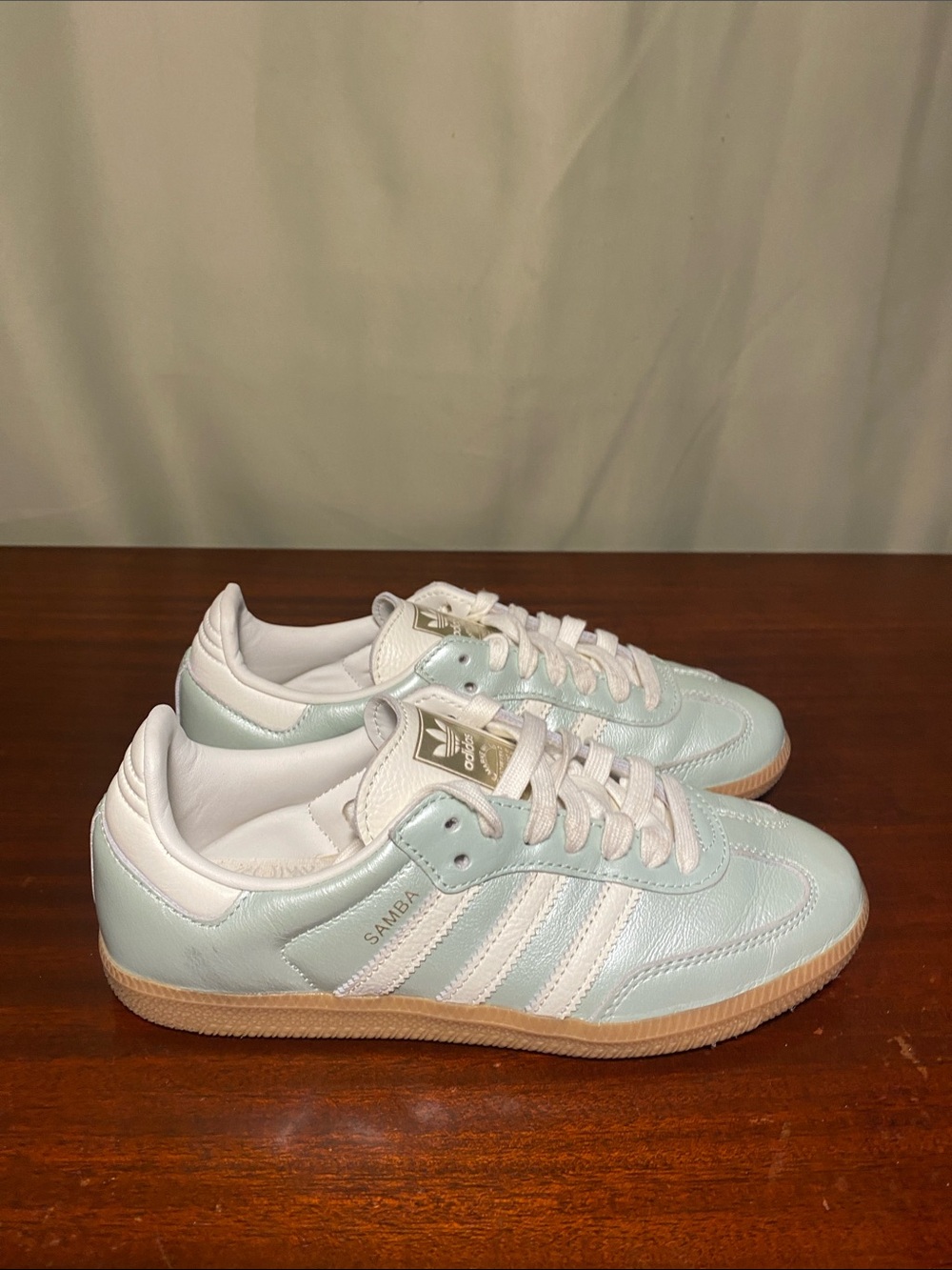 Adidas Samba OG Linen Green Metallic Women’s Size 6 (IG1965)